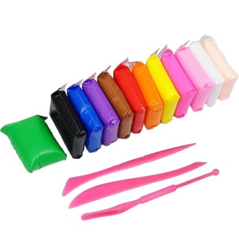Clay Art Crafts Colorful Kids Soft Dry Super Clay ( 12Pc. )