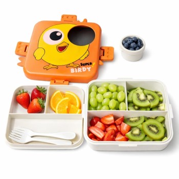 Super Birdy Kids Lunch Box 2 Layer Plastic