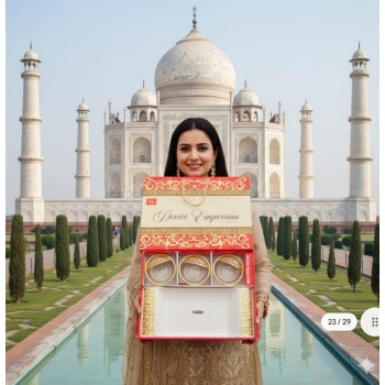  Luxury Device Emporium Golden 3pc Glass bowl 1pc Plastic Serving Tray ( 3+1 ) 