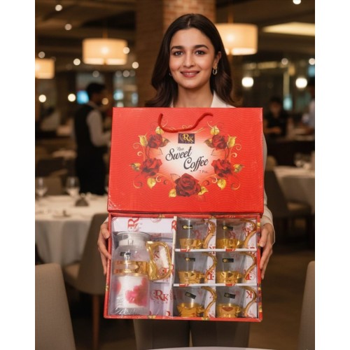 Sweet Coffee Luxury Golden 6Cups 1 Jar ( 7Pc set )