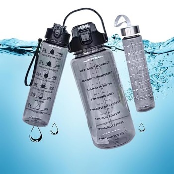 3 in 1 Transparent Water Bottle Set