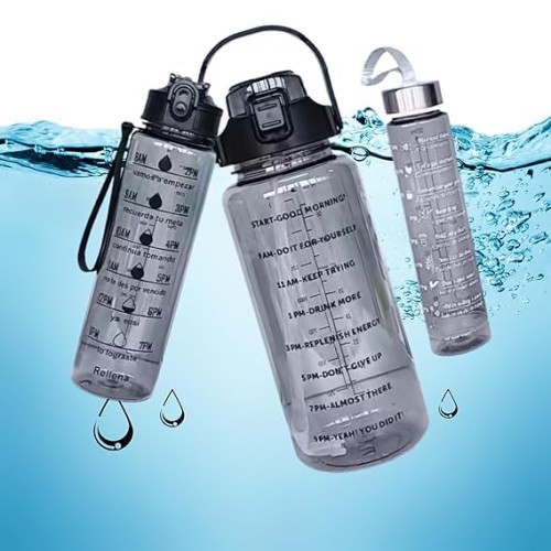 3 in 1 Transparent Water Bottle Set