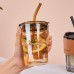 Glass Coffee Mug with Sipper and Leakproof Lid