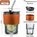 Glass Coffee Mug with Sipper and Leakproof Lid