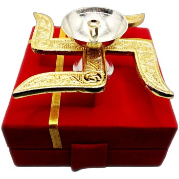 Metal Swastik Diya