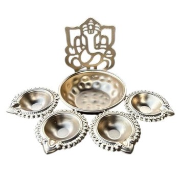 Urli Diya Ganesh Ji Brass Finish