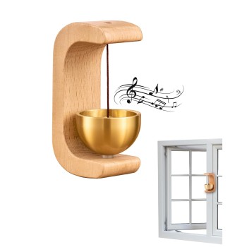 Wooden Door Chime with Brass Bell