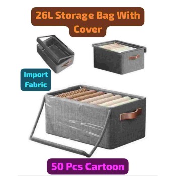 26 Liter Cloth Storage Bins with Transparent Lids