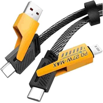 65W Cable 4 in 1 Fast Charging & Data Transfer