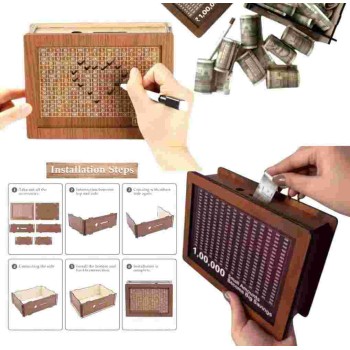Wooden Money Box With Counting Target