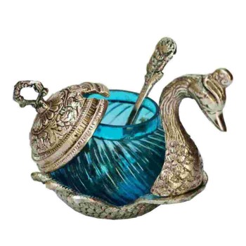Duck Shape Blue Colored Glass