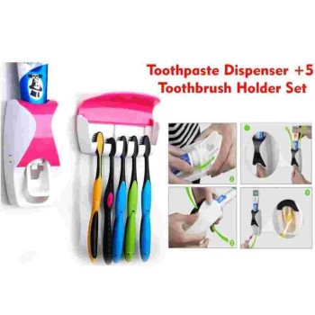 5 Toothbrush Holders & Dispenser