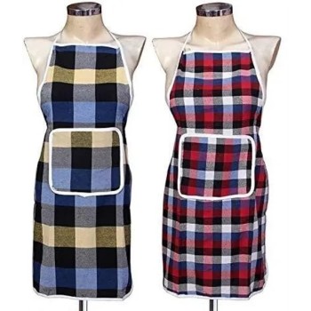 Unisex Kitchen Apron Checkered Design